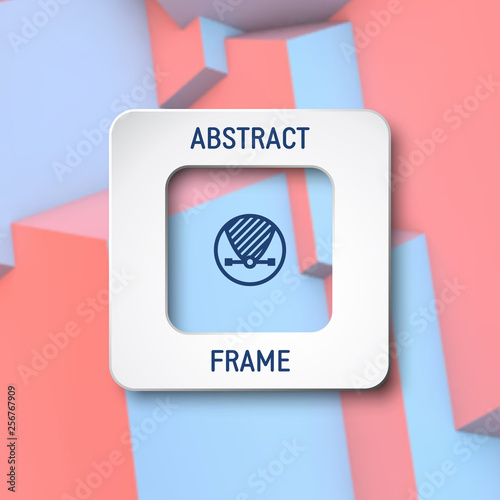 Abstract frame with rose quartz and serenity cubes