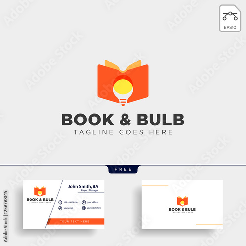 Light bulb learning line logo template vector illustration icon element isolated