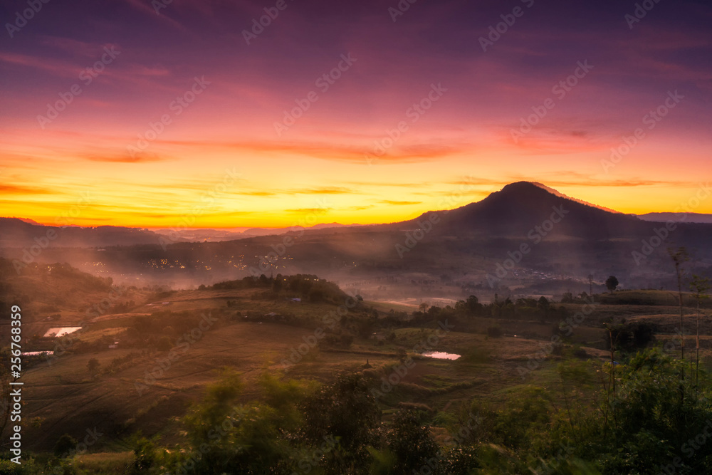 sunset in mountains