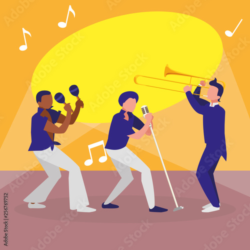 singer and musicians band characters