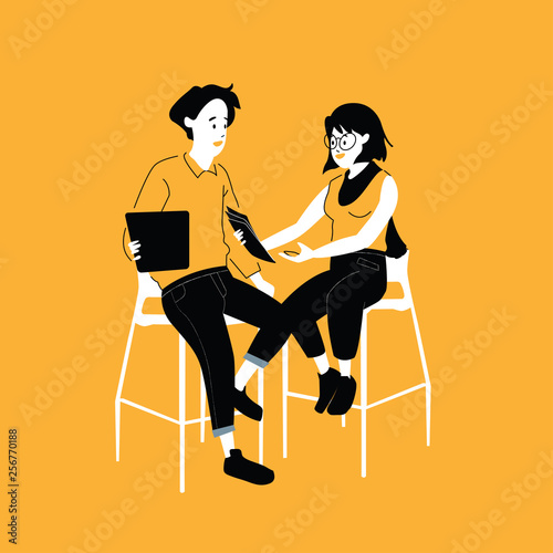 casual meeting illustration
