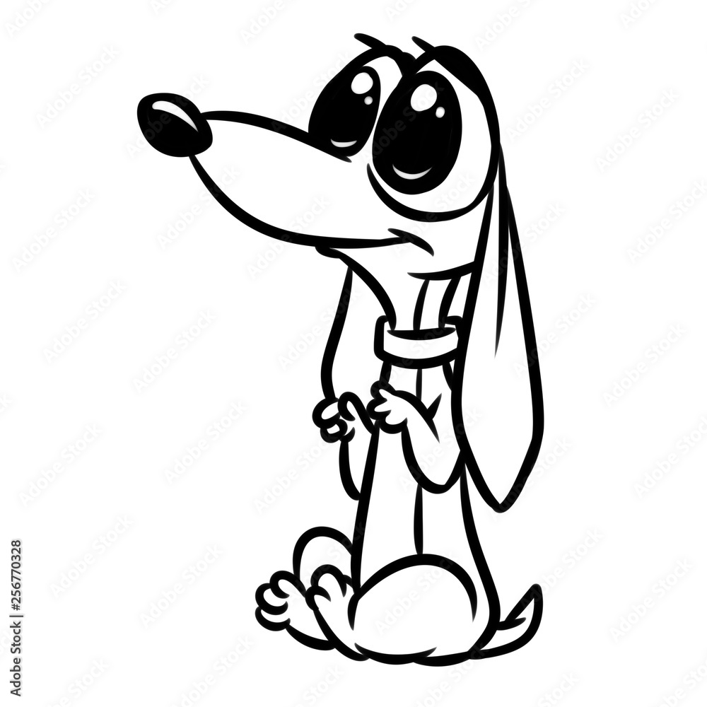 Dog big eyes cartoon illustration isolated image animal character ...