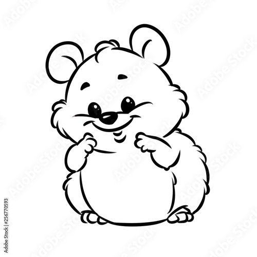 Little hamster animal character coloring page cartoon illustration isolated image