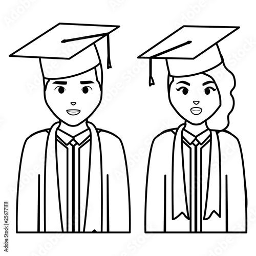 young students graduated diversity couple