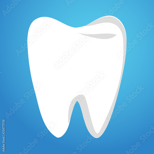 Tooth on a blue background. Vector