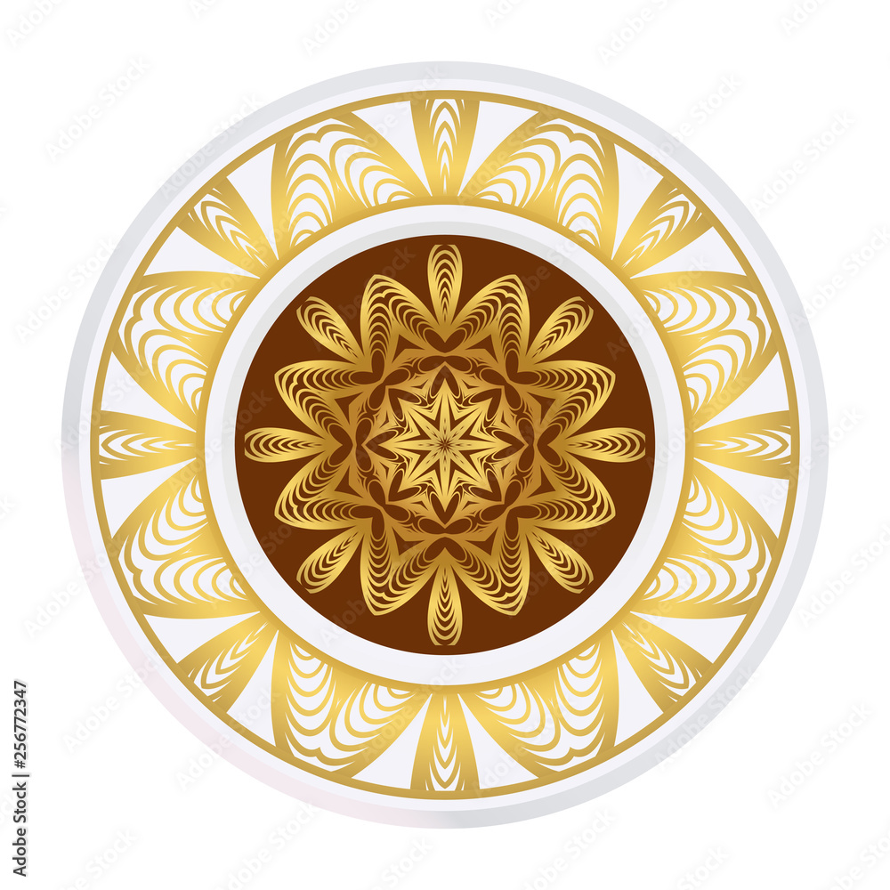 Ornamental Round Lace. Sacred Oriental Mandala. Color Floral Ornament. Modern Decorative Vector Illustration