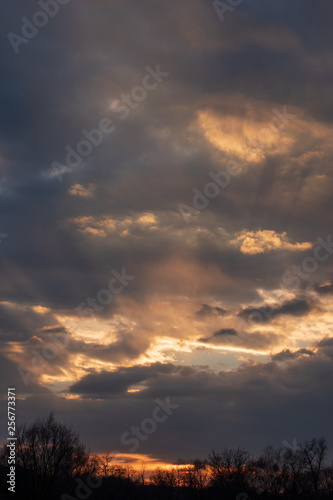 Sunset. clouds on the sky.