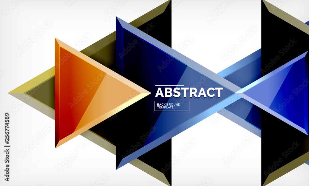 Flying triangles compostion geometric background Flying triangles compostion geometric background