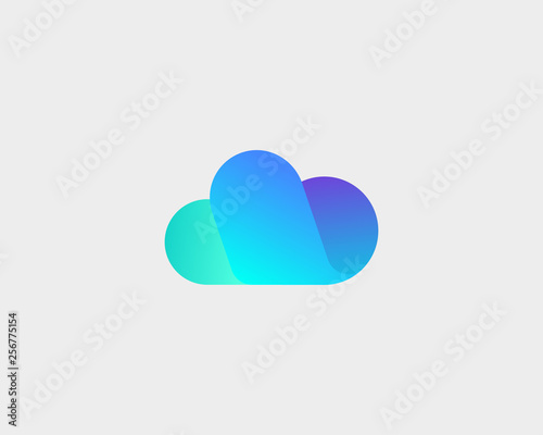 Abstract cloud logo design. Storage weather creative vector logotype.