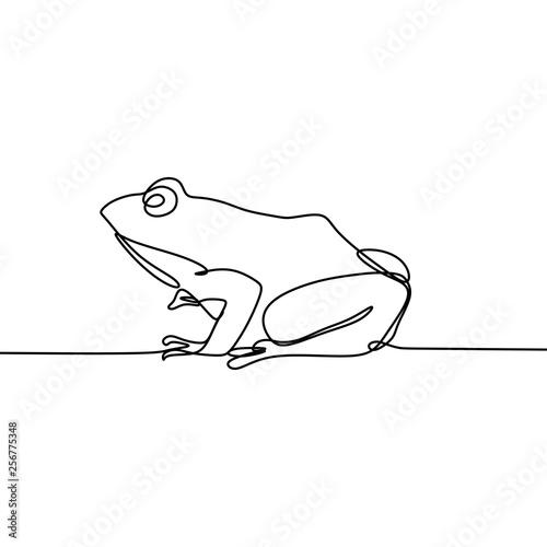 Continuous line drawing of frog vector illustration future minimalism style