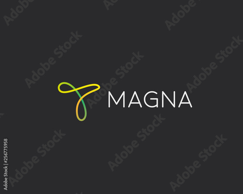Abstract colour line stream vector logo. Motion flow universal modern logotype.