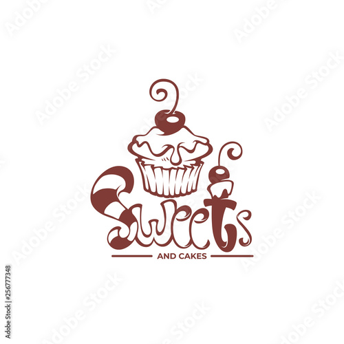 bakery, pastry, confectionery, cake, dessert, sweets shop, vector logo template