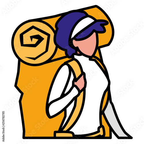 adventurous woman with travelbag