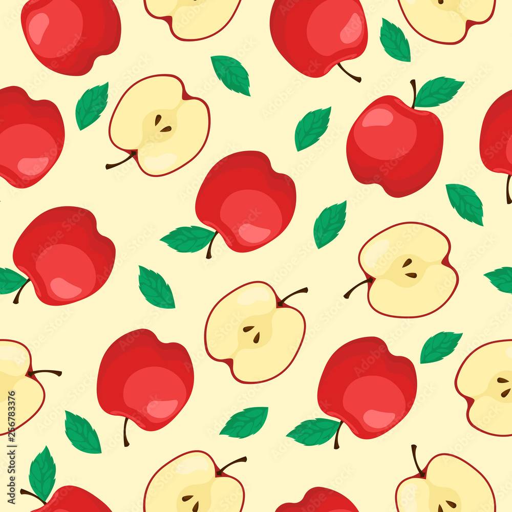 RED APPLE FRUIT SEAMLESS PATTERN