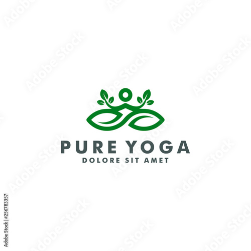 Abstract Yoga  logo  template, welness icon, health spa design vector illustration