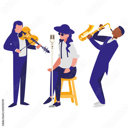 singer and musicians band characters
