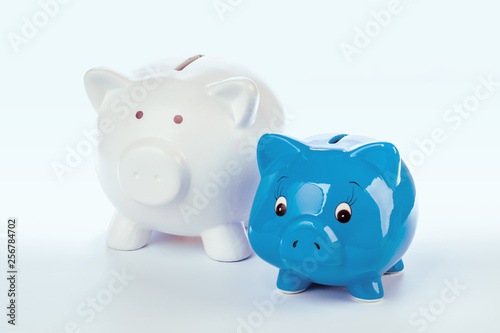 Group of colorful piggy banks