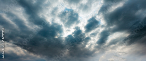 Summer weather changing overcast sky background.