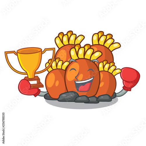 Boxing winner miniature orange coral reef in character