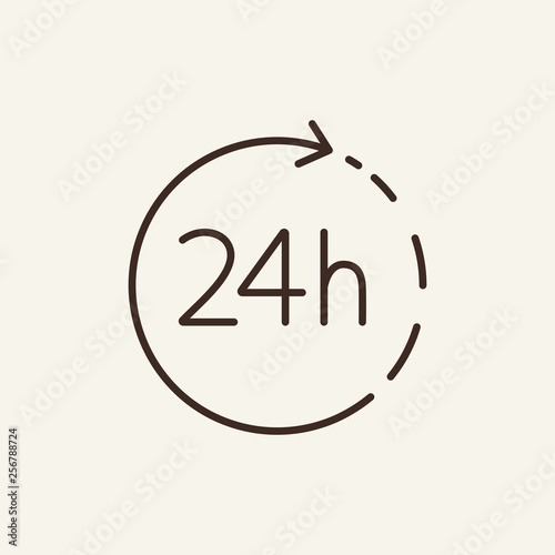 Around the clock line icon