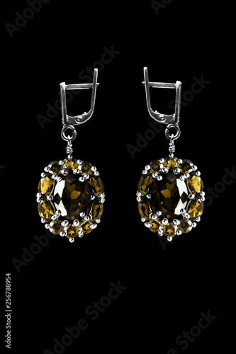 Gem earrings isolated