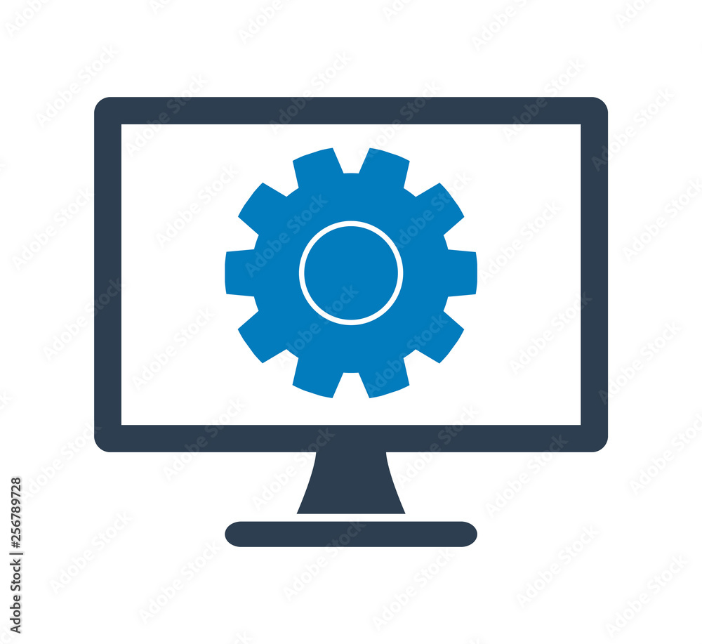 Computer settings Icon. Flat style vector EPS. Computer settings Icon. Flat style vector EPS.
