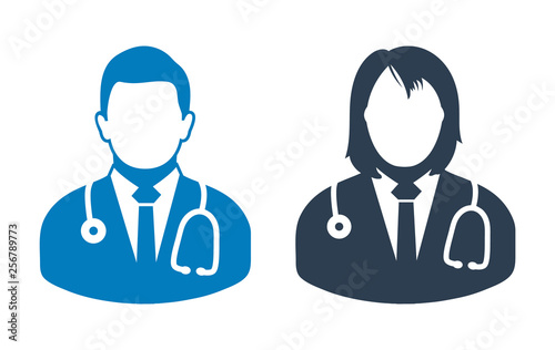 Male and Female Doctor Icon. Falt syle vector vector eps