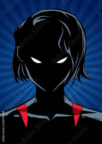 Superheroine Portrait Ray Light Silhouette