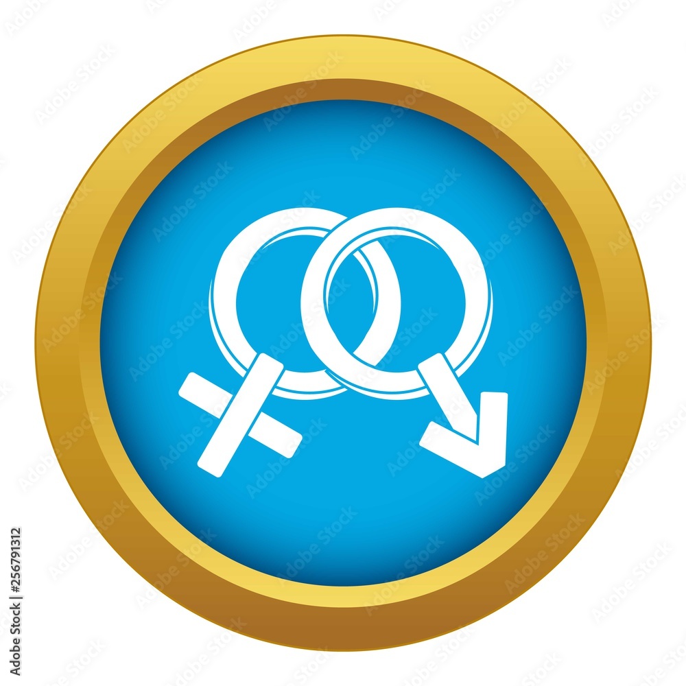 Male and female signs icon blue vector isolated on white background for any design Male and female signs icon blue vector isolated on white background for any design