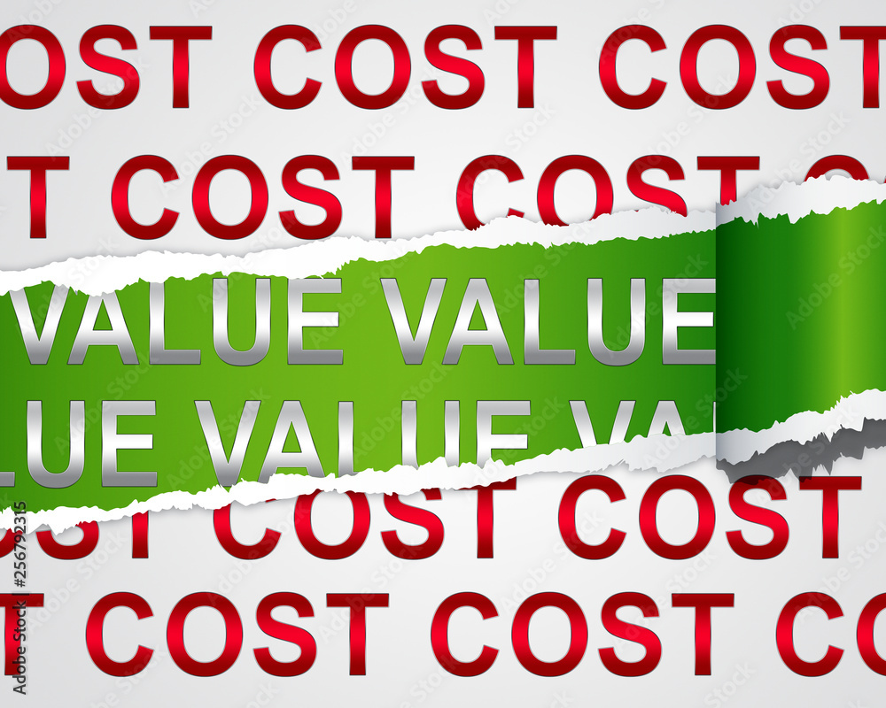 Cost Vs Value Paper Denotes Return On Investment Roi - 3d Illustration