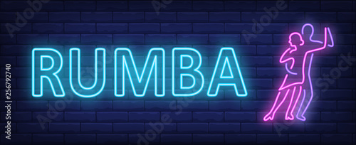 Rumba neon text with two dancers