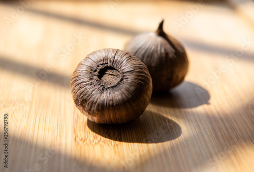 Traditional food black garlic