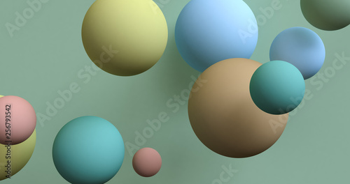 Colorful Minimalist geometrical abstract background, pastel colors, 3D render, trend poster, Illustration.