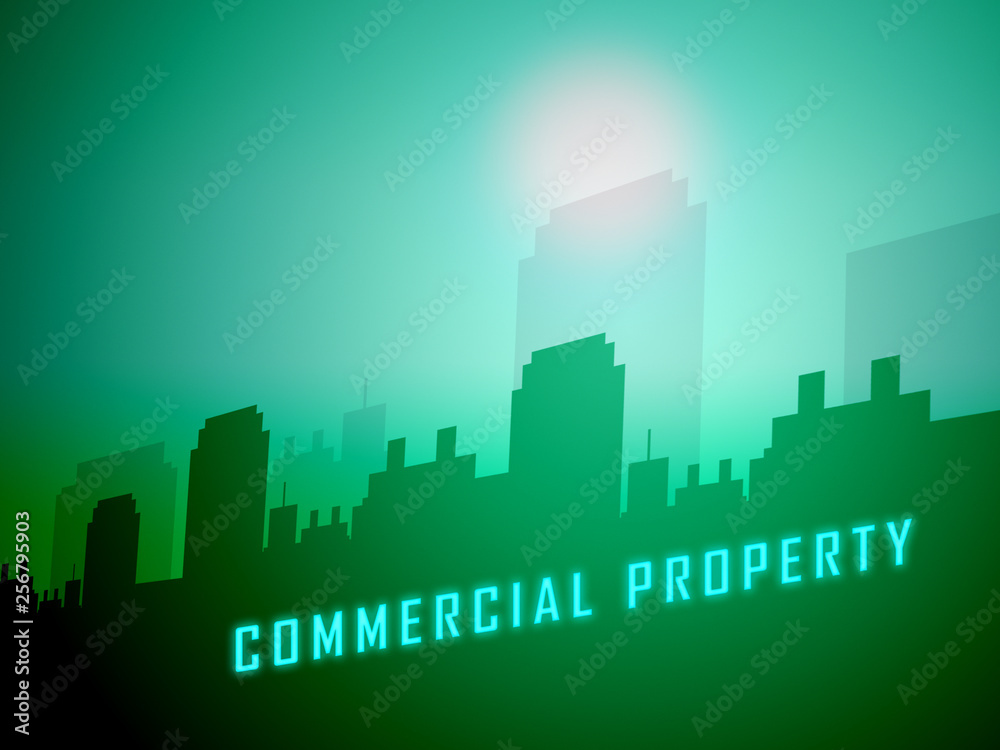 Commercial Real Estate Sunset Represents Property Leasing Or Realestate Investment - 3d Illustration