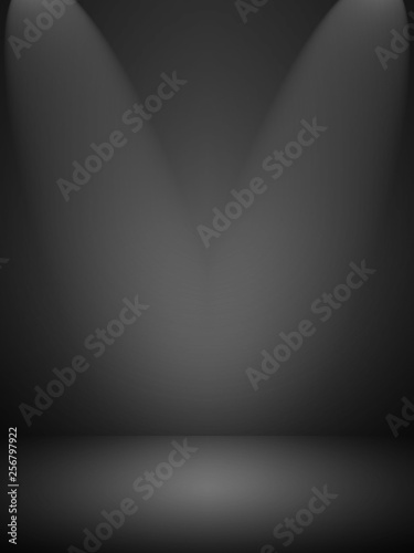 Black and gray background. Abstract black background for web design templates, christmas, halloween, valentine, product studio room and business report with smooth gradient color.