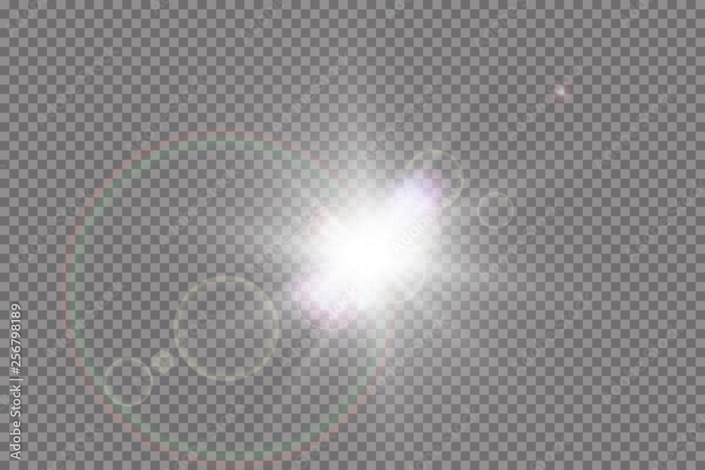 Vector transparent sunlight special lens flare light effect.