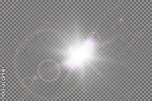 Vector transparent sunlight special lens flare light effect.