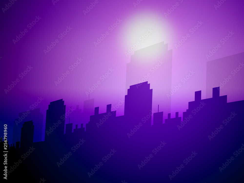 Commercial Real Estate Sunset Represents Property Leasing Or Realestate Investment - 3d Illustration