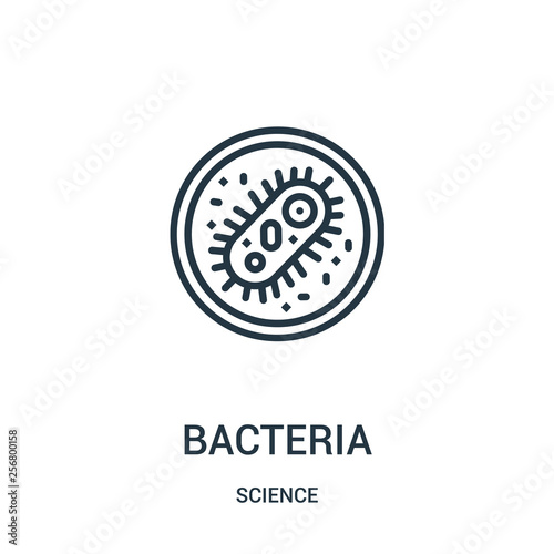 bacteria icon vector from science collection. Thin line bacteria outline icon vector illustration. Linear symbol for use on web and mobile apps, logo, print media. photo