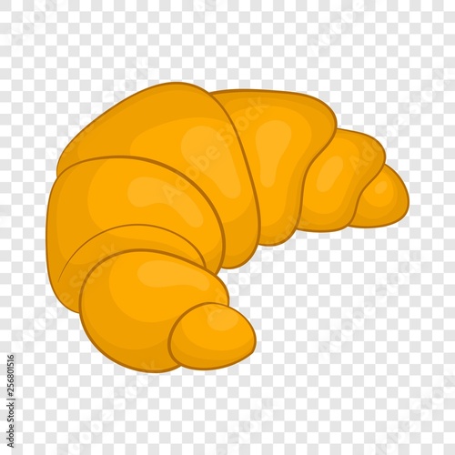 Fresh croissant icon in cartoon style isolated on background for any web design 