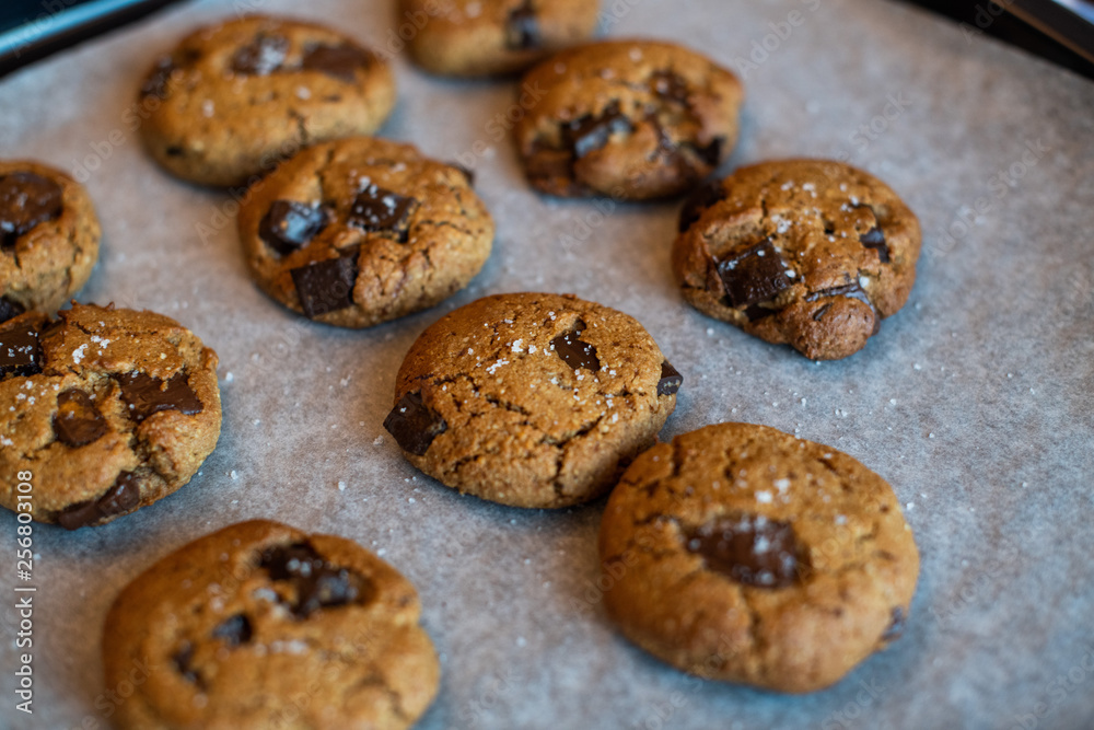 paleo chocolate chunk tahini cookie. salty cookie.