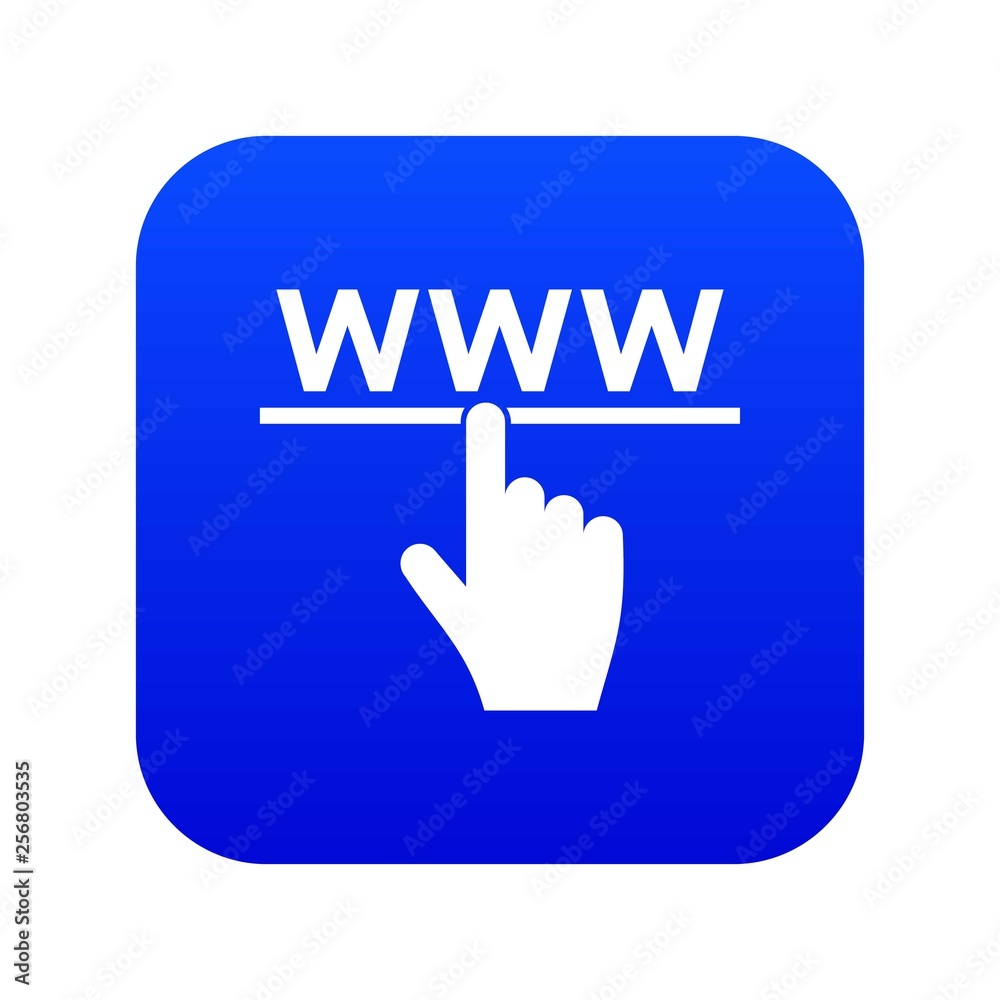 Hand cursor and website icon digital blue for any design isolated on white vector illustration