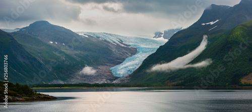Lake Svartisvatnet and Svartisen Glacier, Norway photo