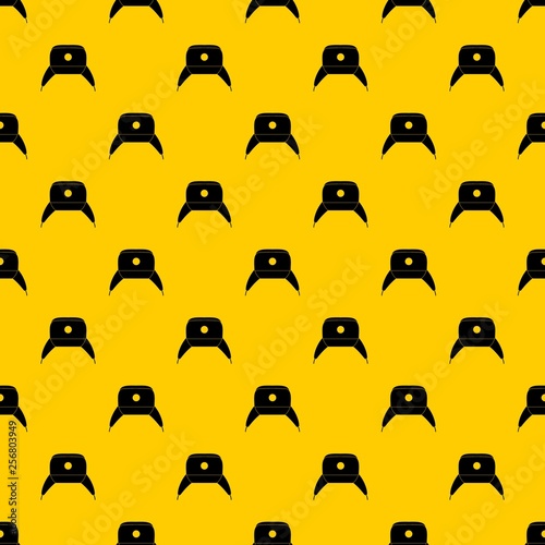 Earflap hat pattern seamless vector repeat geometric yellow for any design
