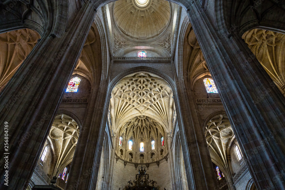 Sept 2018 - Segovia, Castilla y Leon, Spain - Segovia  Cathedral interiors. It was the last gothic style cathedral built in Spain, during the sixteenth century.