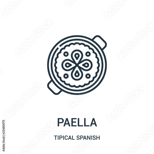 paella icon vector from tipical spanish collection. Thin line paella outline icon vector illustration. Linear symbol for use on web and mobile apps, logo, print media.
