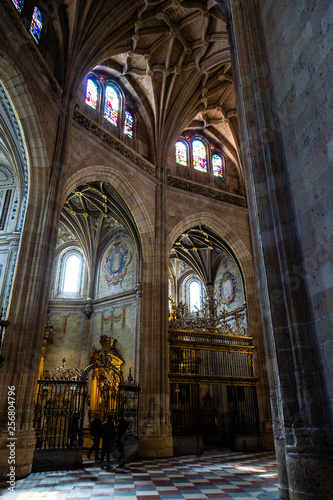Feb 2019 - Segovia, Castilla y Leon, Spain - Segovia  Cathedral interiors. It was the last gothic style cathedral built in Spain, during the sixteenth century.