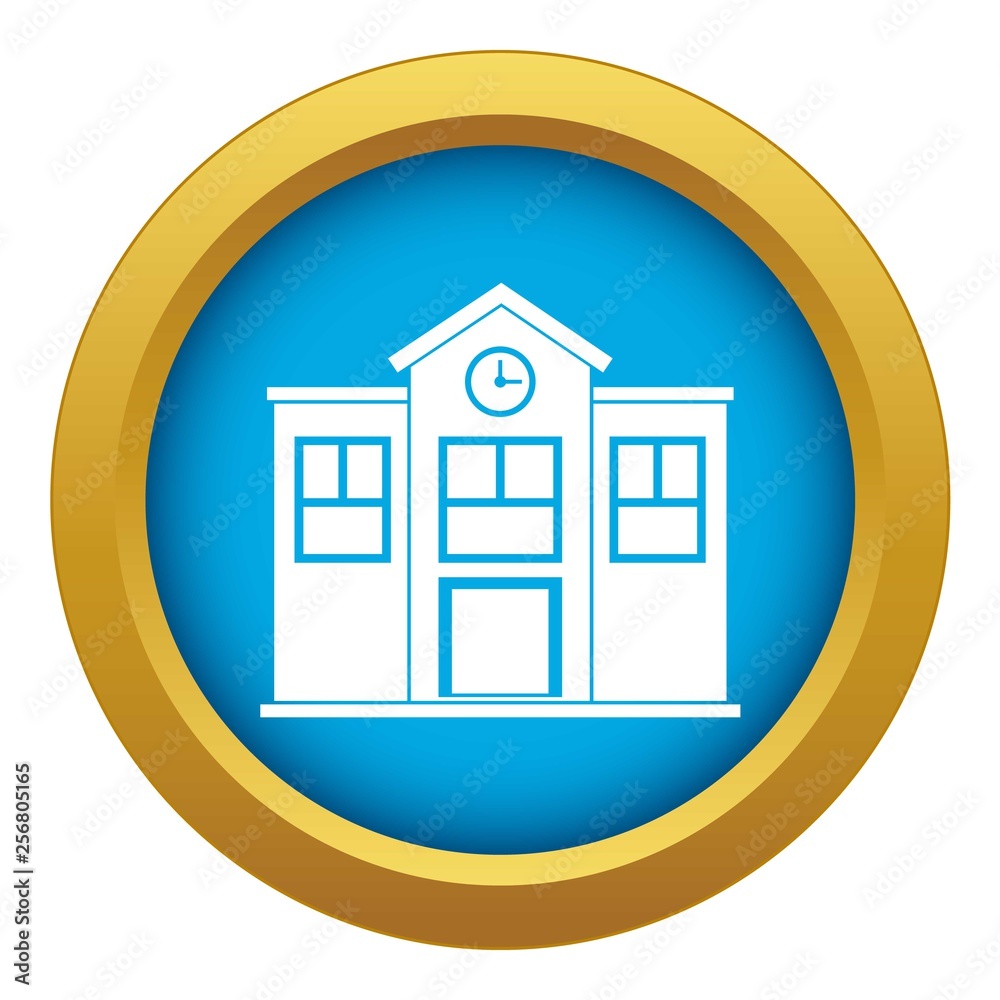School icon blue vector isolated on white background for any design School icon blue vector isolated on white background for any design