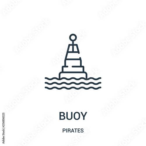 buoy icon vector from pirates collection. Thin line buoy outline icon vector illustration. Linear symbol for use on web and mobile apps, logo, print media.