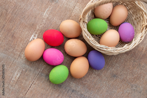 Close up of colorful Easter eggs